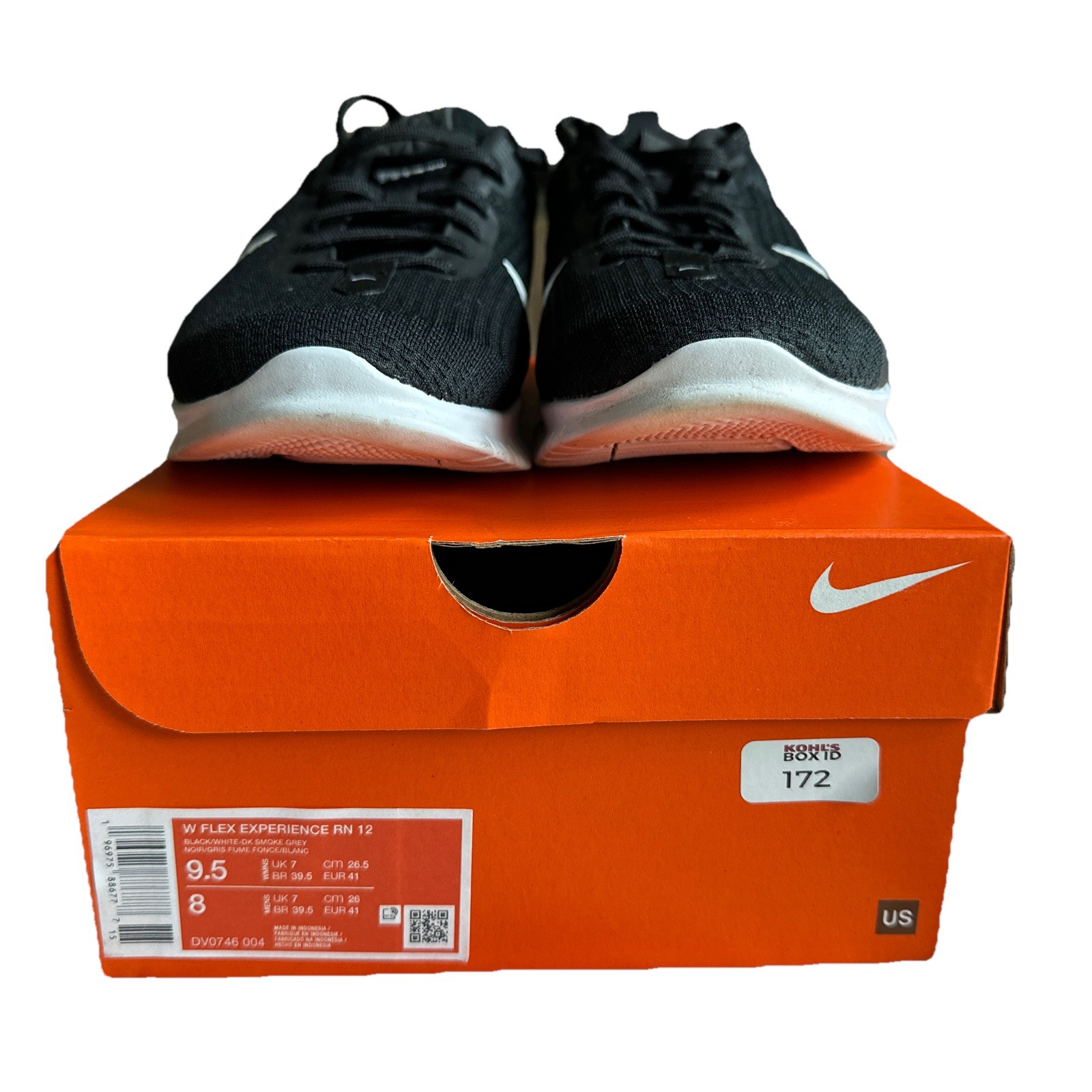 Nike Flex Experience Run 12 Black White Size 9.5 DV0746-004
