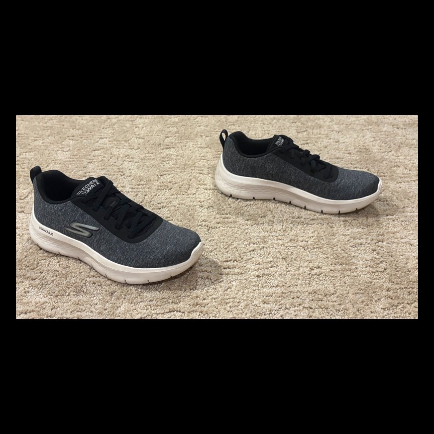 Skechers Gray Go Walk Flex Dazzling Smile Slip-On Tennis Shoes Sneakers Sz 6 EUC