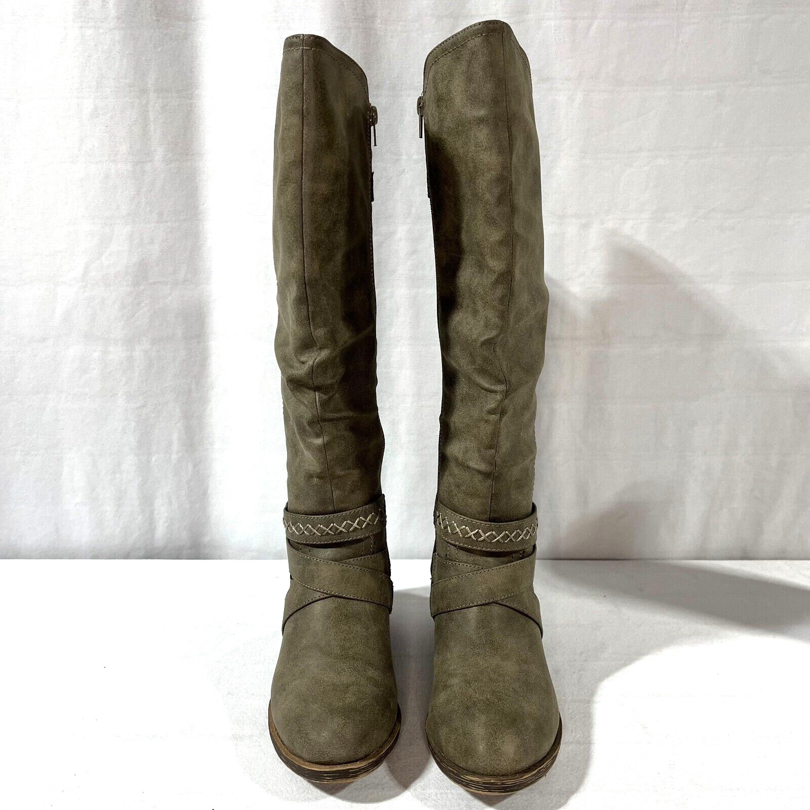 Women’s Rampage Knee High Tall Riding Boot, Size 9M, Brownish Gray