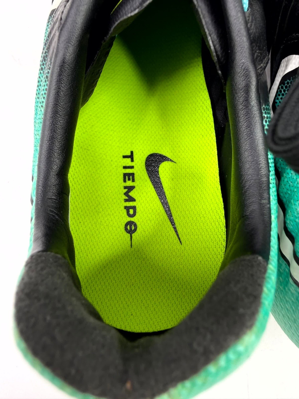Nike Tiempo Legacy III FG Soccer Cleats Womens Size 8 897803-002 Black/Aqua