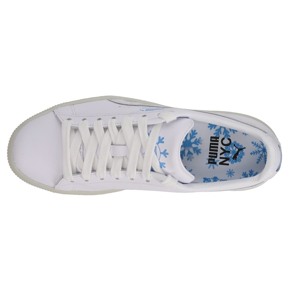PUMA Clyde Flagship Lace Up Womens White Sneakers Casual Shoes 383754-01