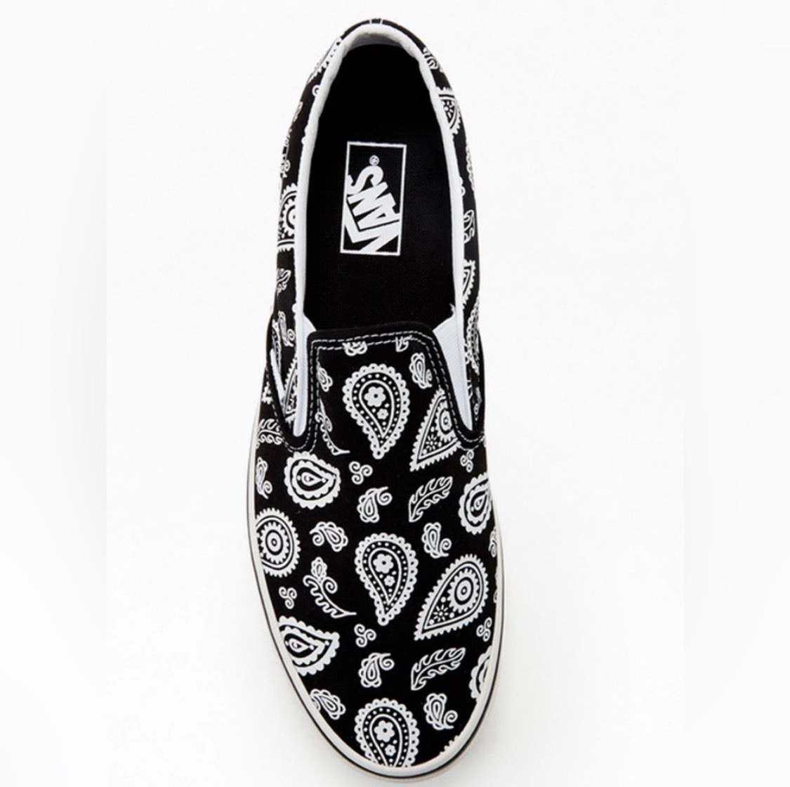 NIB Vans Classic Slip On Primavera Paisley Black White Size 12.5