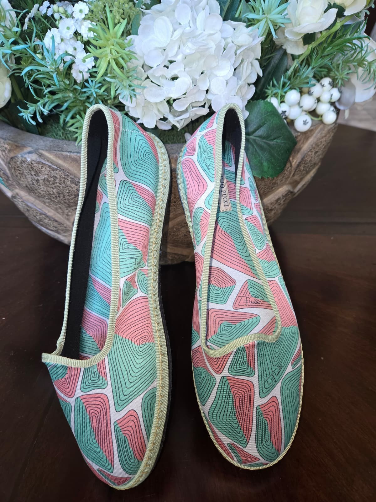 Emilio Pucci «Friulane» Flat Shoes Slip-ons Pucci Pattern SIZE 40 ~ MSRP $370