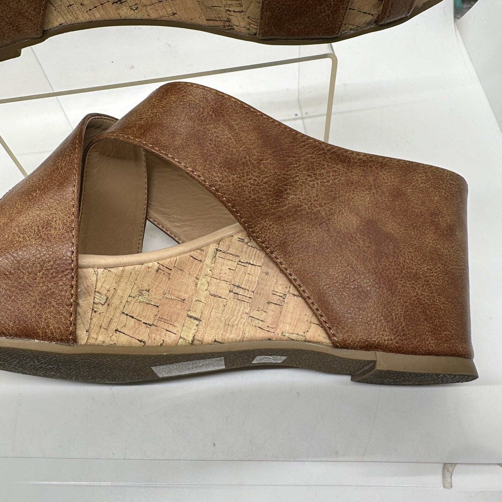 Journee Collection Rayna Wedge Sandal Womens Size 9 Brown Tru Comfort Foam™ Cork