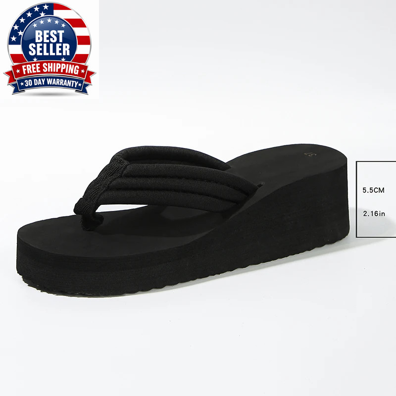 Lightweight Wedge Flip Flops for Women Fashion Clip Toe Platform Slippers Woman
