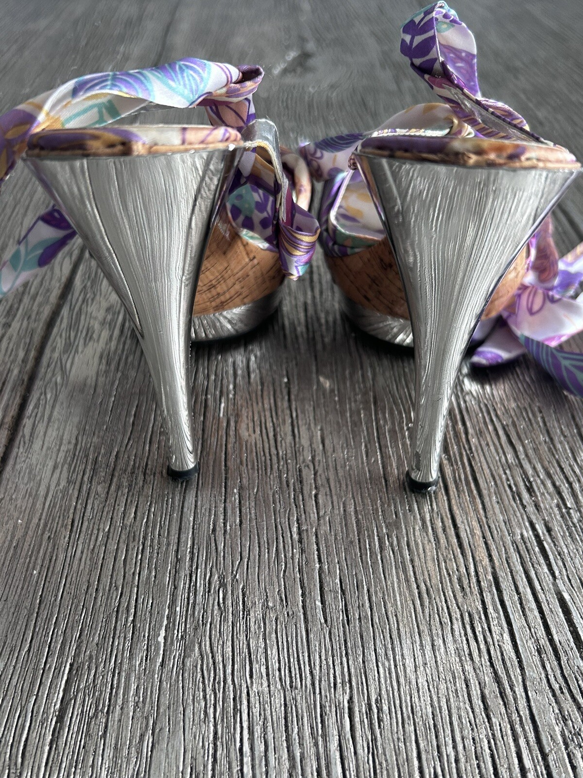 janni &Janni women high heel tie up stiletto platform shoes multicolor size 9