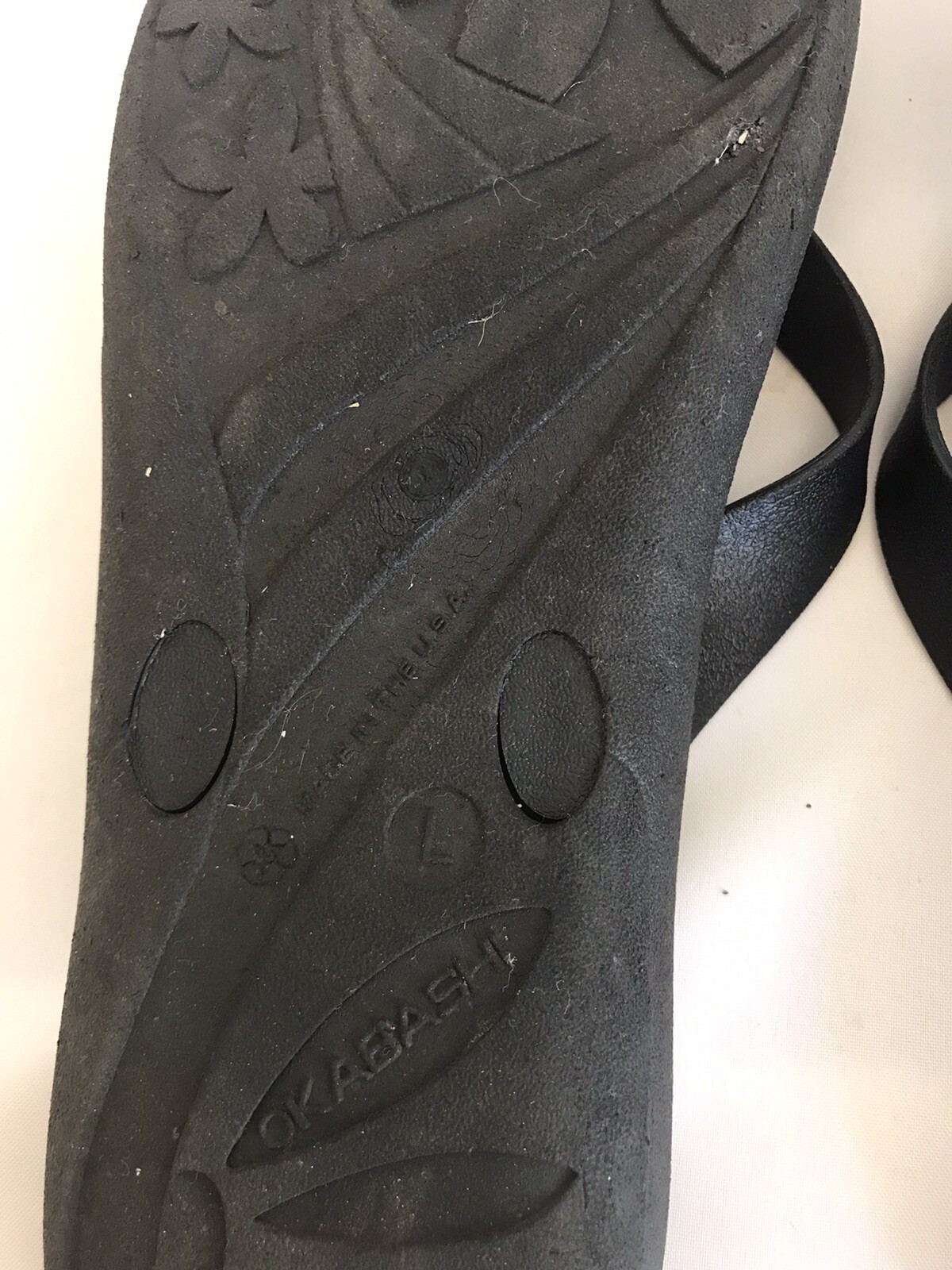 Okabashi Women’s Size L 9-10 Flip Flop Ortho Style Black Flats Sandals Made USA