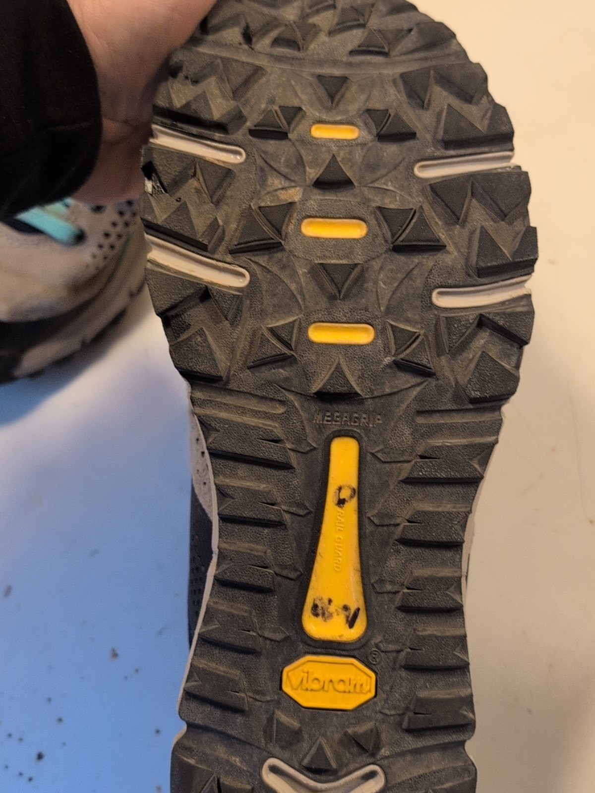 Danner Trail 2650 3” Womens 11 Hiking Shoes Grey Blue Spectra Yellow Vibram