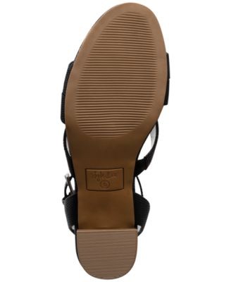 STYLE & COMPANY Womens Tan Black Sabinaa Toe Block Heel Heeled Sandal 6.5 M