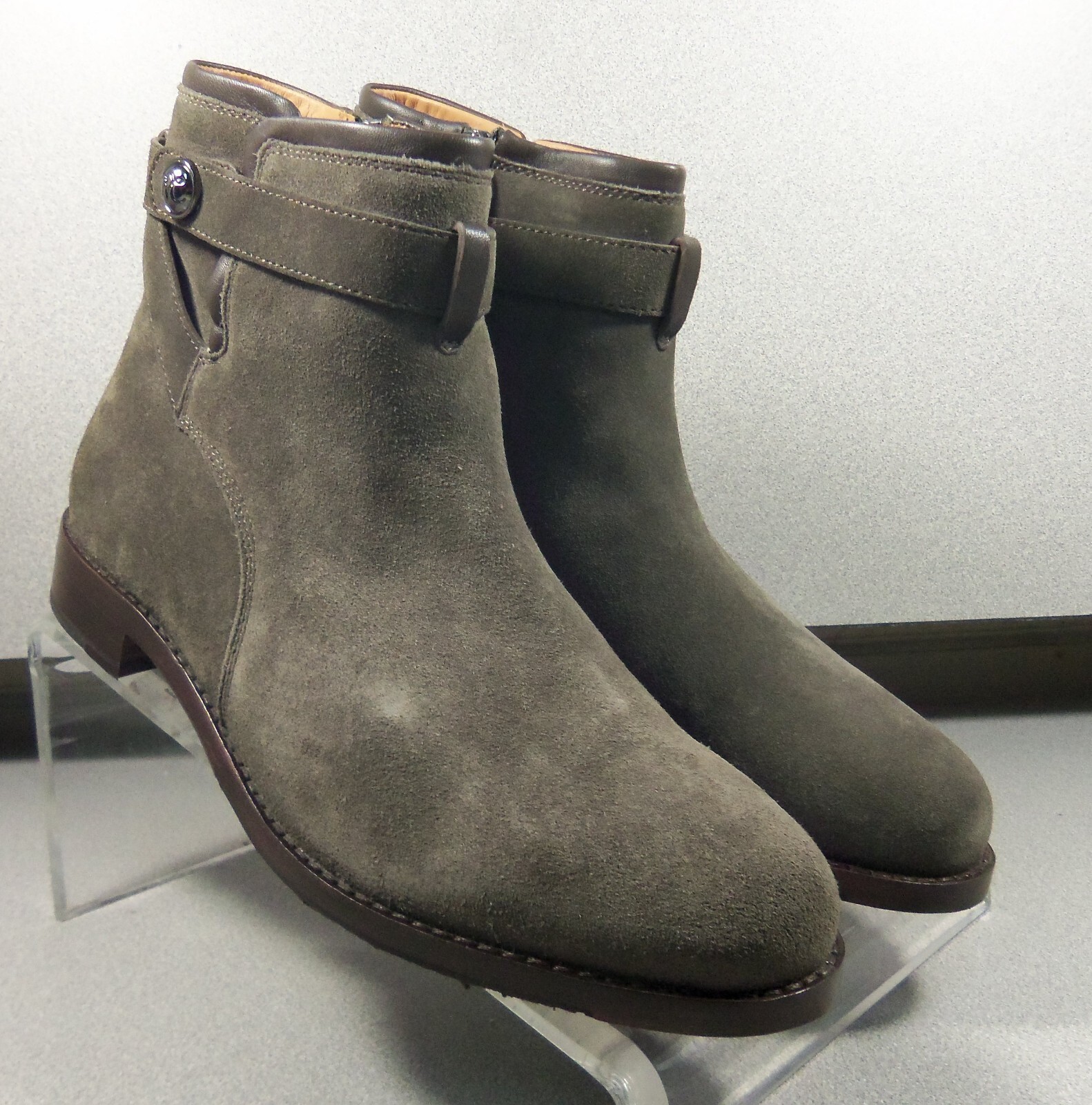 7852822 DARBY LMSBT50 WOMEN SIZE 7 BROWNISH GRAY SUEDE BOOTS JOHNSTON & MURPHY