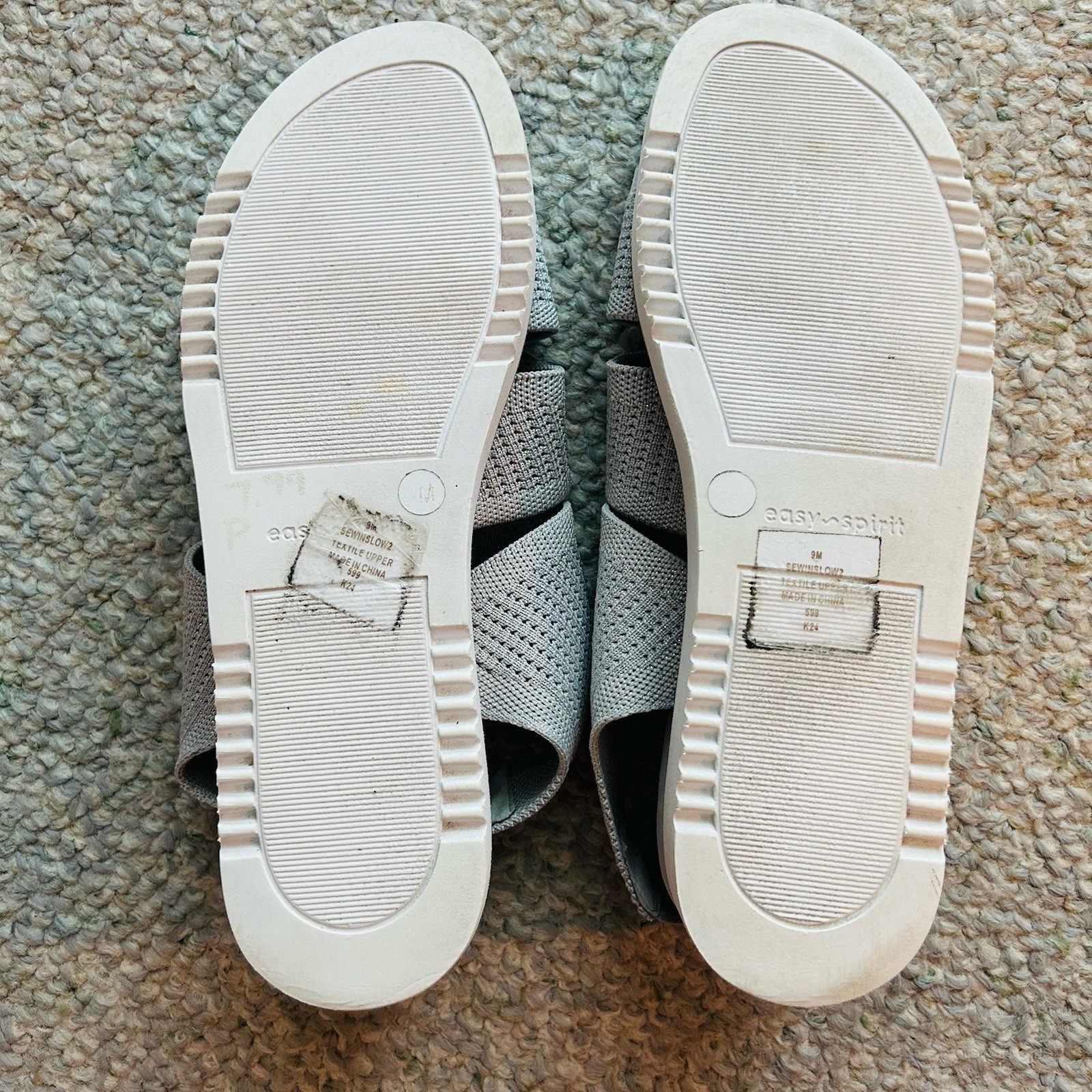Easy Spirit Women’s Winslow Lightweight Knit Sandals Gray Size 9