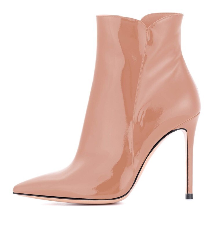 Concise Women Ankle Boots Pointed Toe 12CM High Heels Dress Party Booties Shoes