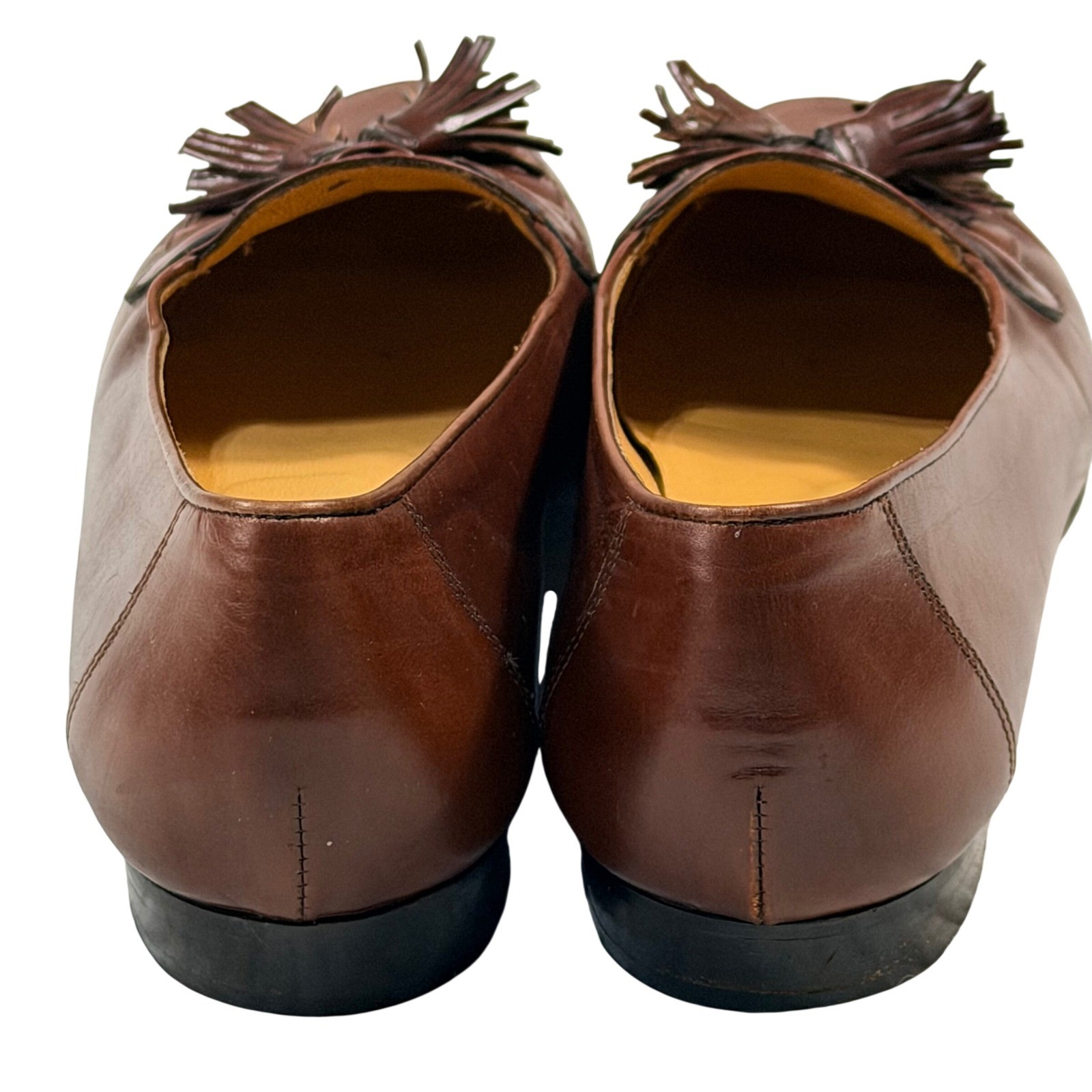 Cole Haan Vintage Brown Leather Tassel Loafers Made in Italy Womens 7 B Preppy
