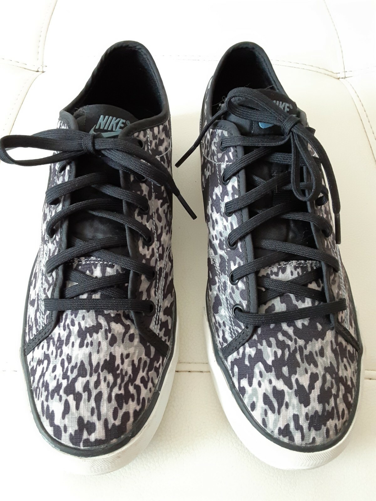 Nike Primo Court Women’s Canvas Print Black Size 8.5 Sneakers INDONESIA.