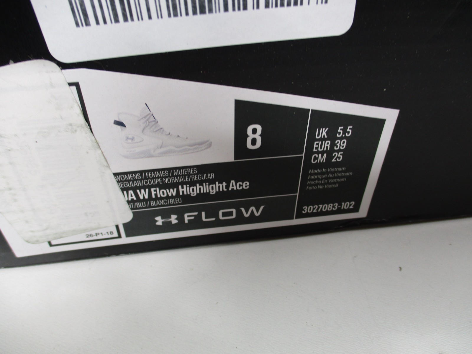 Under Armour Flow Highlight Ace Womens Size 8 White Volleyball Shoes 3027083-102
