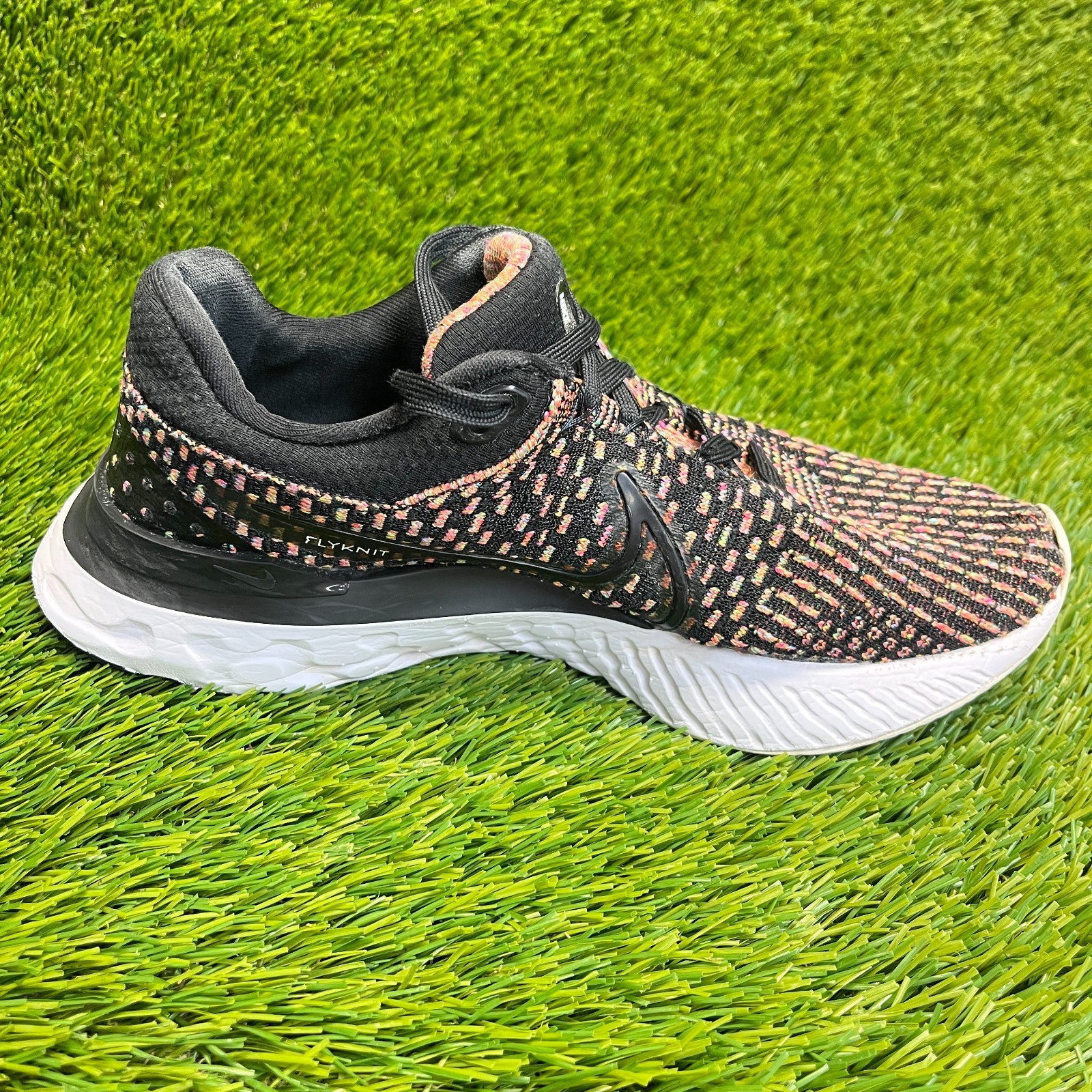 Nike React Infinity Run Flyknit 3 Womens Size 8 Black Running Shoes Sneakers