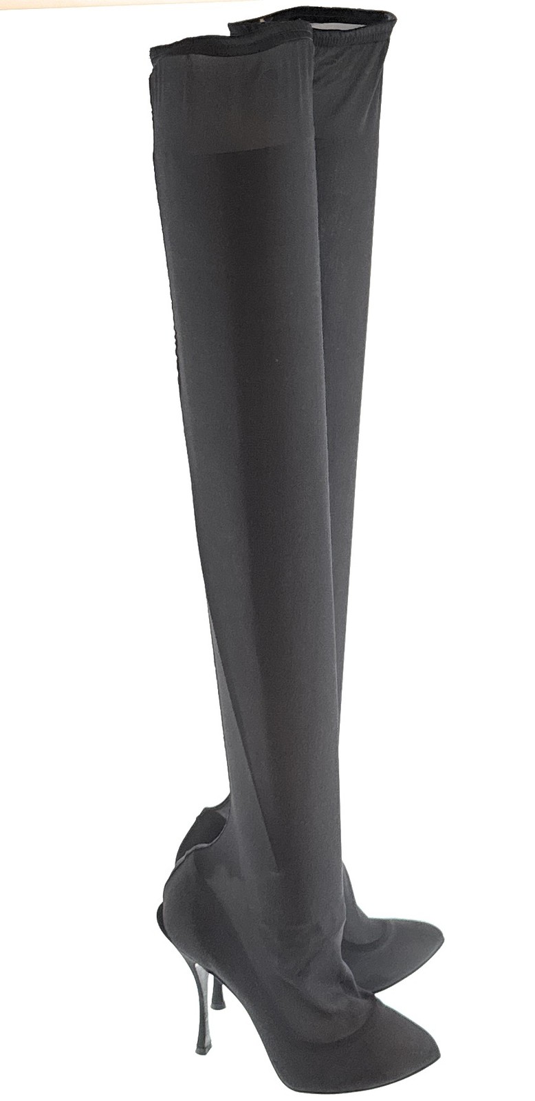 Dolce & Gabbana Black Stretch Over-the-Knee Stiletto Boots-EU40