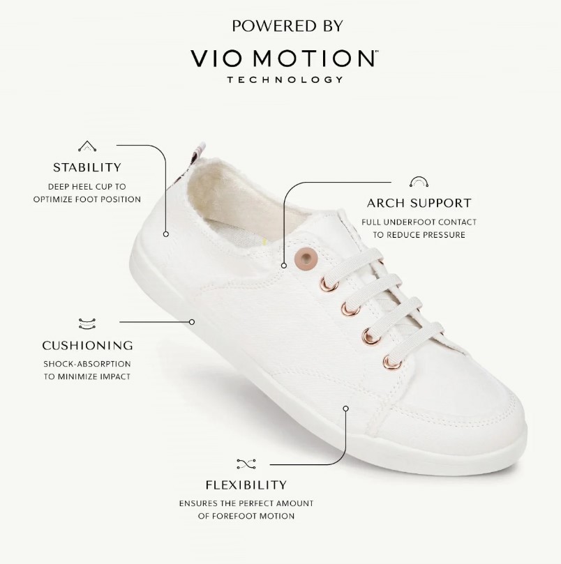 VIONIC Women Beach Pismo Casual Sneaker: Canvas, Black Canvas (NEW)