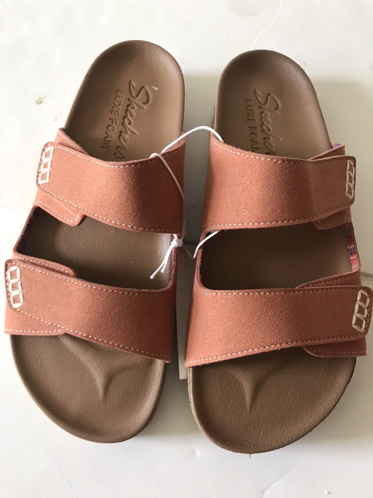 WOMEN’S SKECHERS CORAL GRANOLA SLIDE FLIP FLOP BEACH/POOL SANDALS SIZE 7 NWT