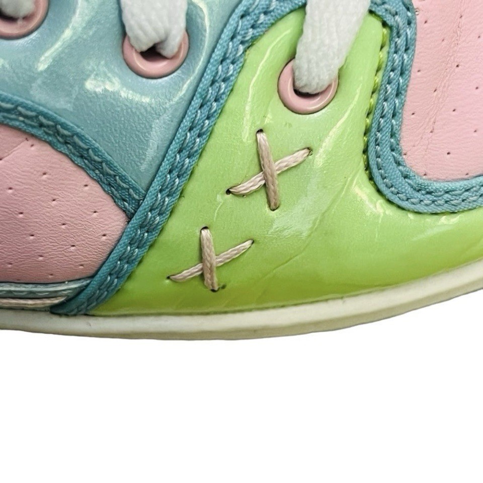 Playboy Rare Vintage 90s Sneakers Green Pink Blue Candy Stitches/Detail Logo 8.5