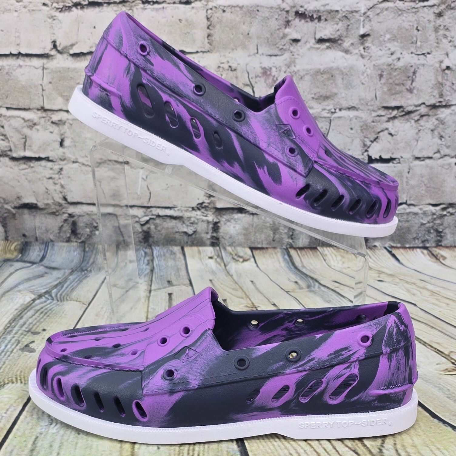 Sperry A/O Float Boat Shoes Womens 10 Purple Black Marble Water Friendly EVA New