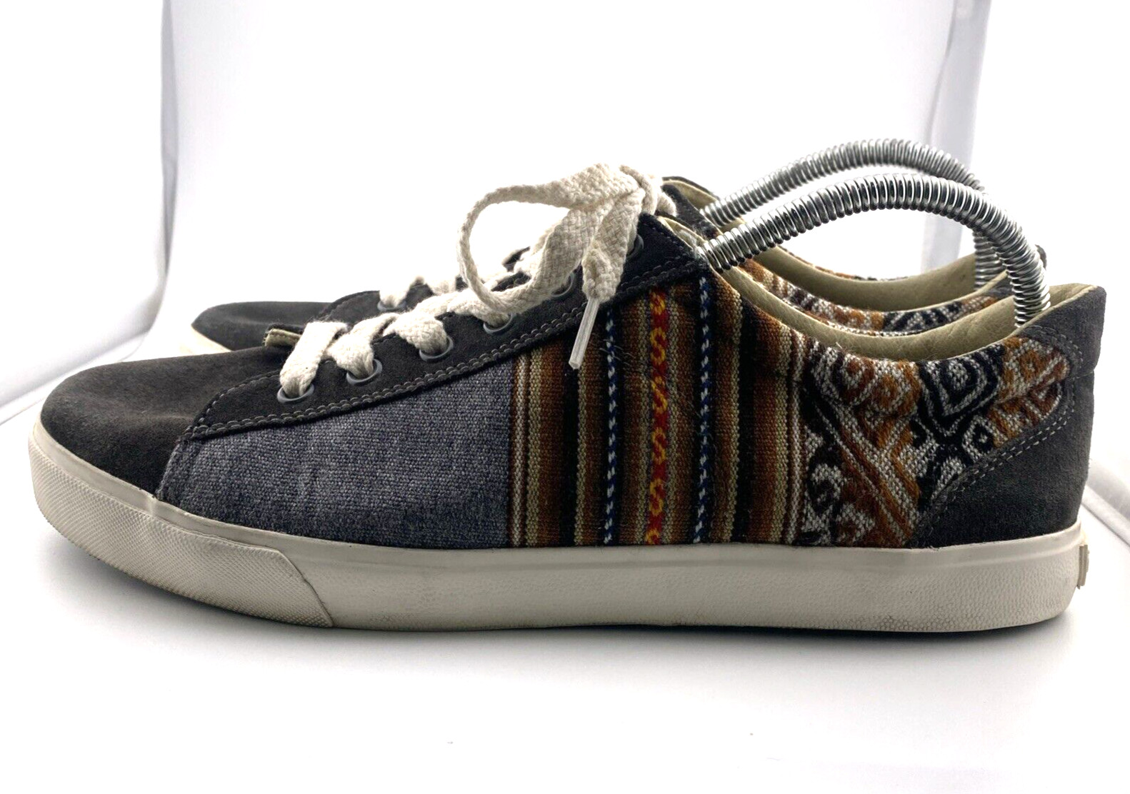 Inkkas Canvas/Suede Sneakers Boho Native Aztec Gray Brown Mens 11 Womens 13