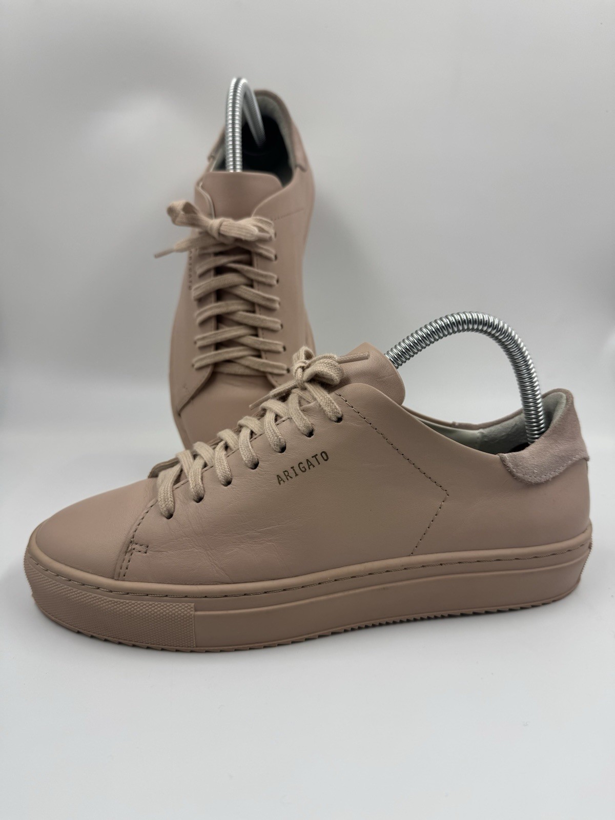 AXEL ARIGATO Leather Sneaker Shoes Size 7.5 Pale Nude Pink Trainers 98174