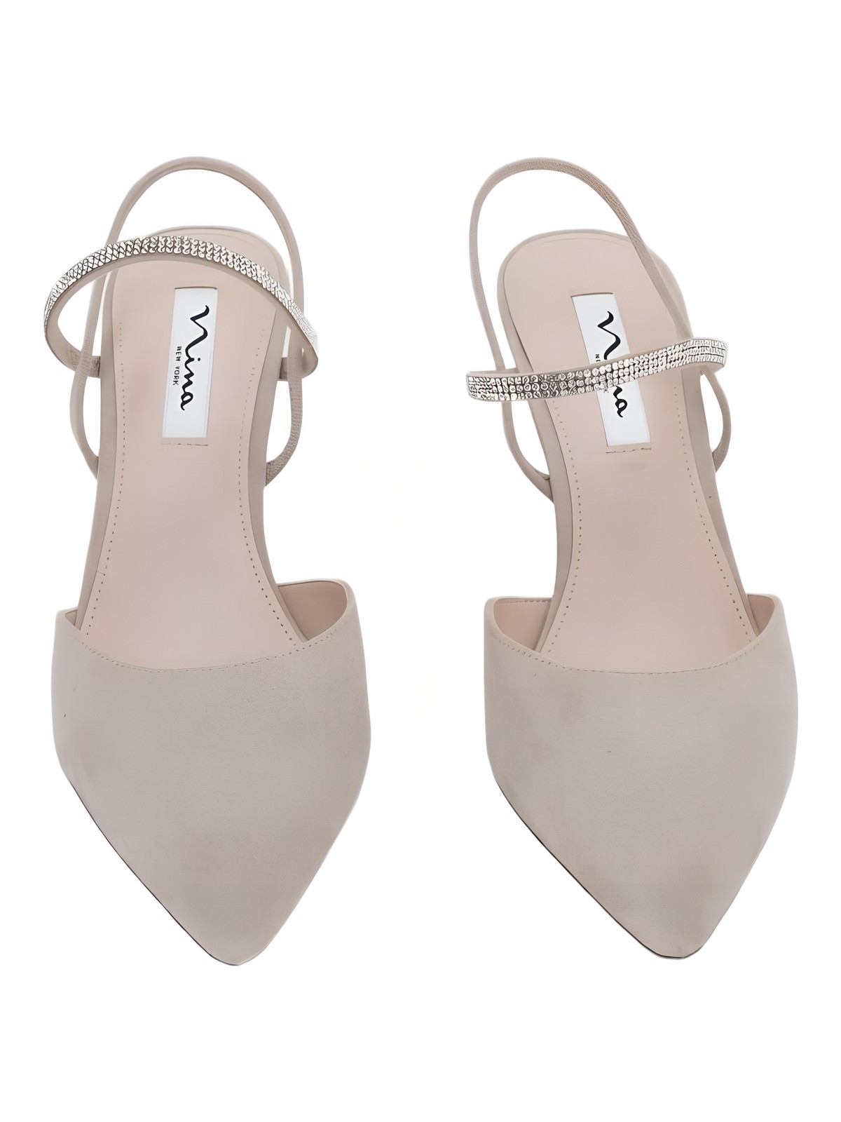 Nina Billie Slingback Pointed Toe Pumps 2.5in Heel Tan Nude US 9.5 EU 39.5