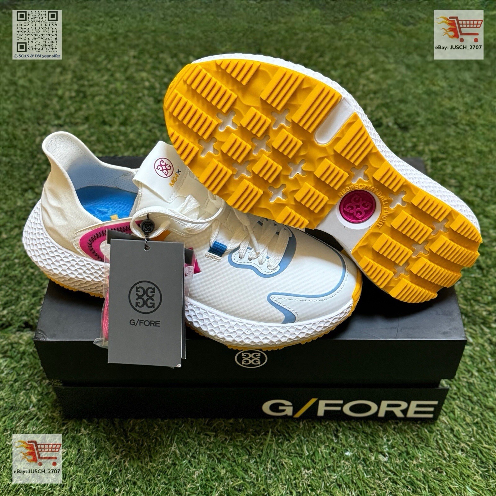G/Fore GFORE G4 MG4x2 Quarter Golf Running Shoe Sneakers ⛳️ LADIES 7 ⛳️ White