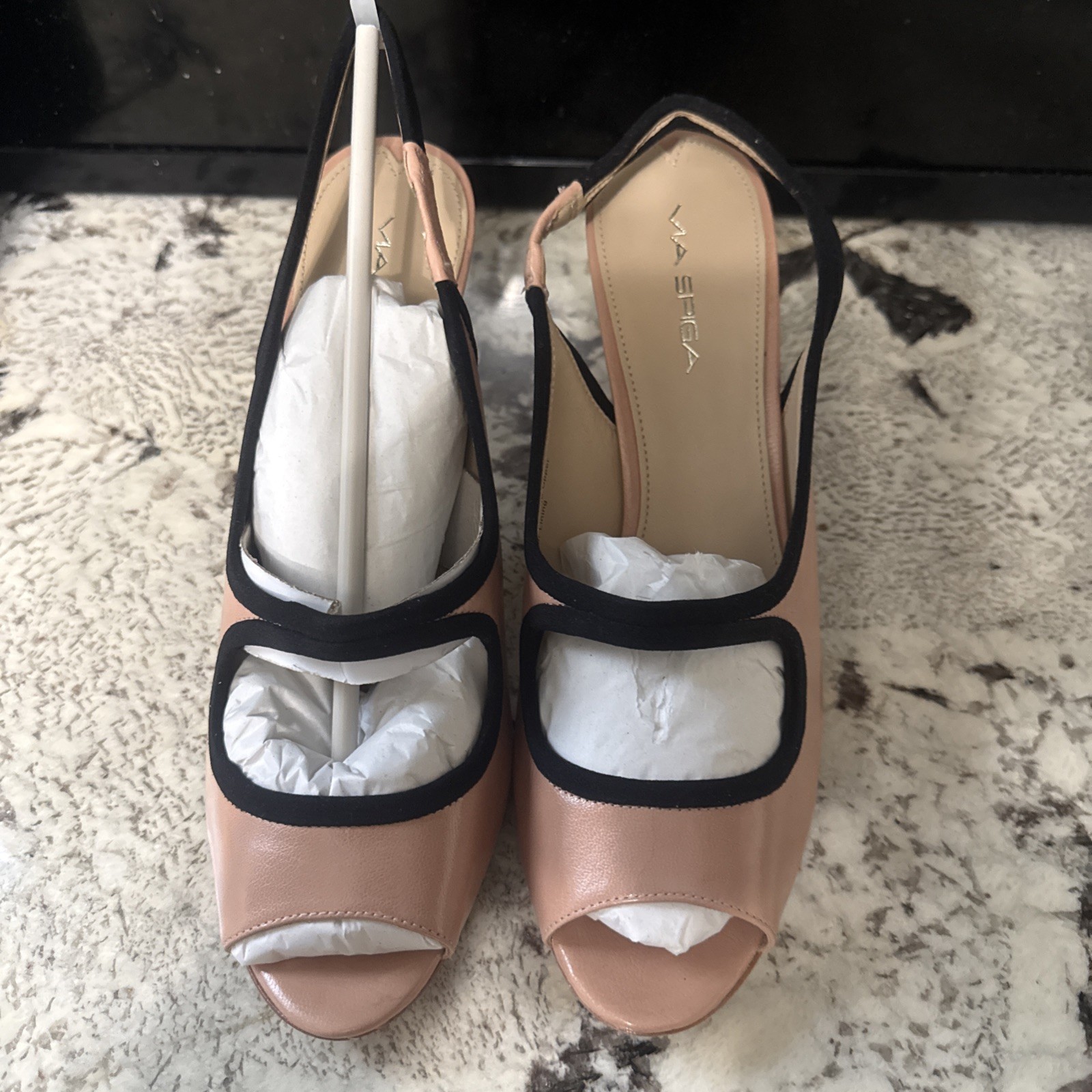Women’s Via Spiga Dark pink and black slingbacks. New without box 10 M