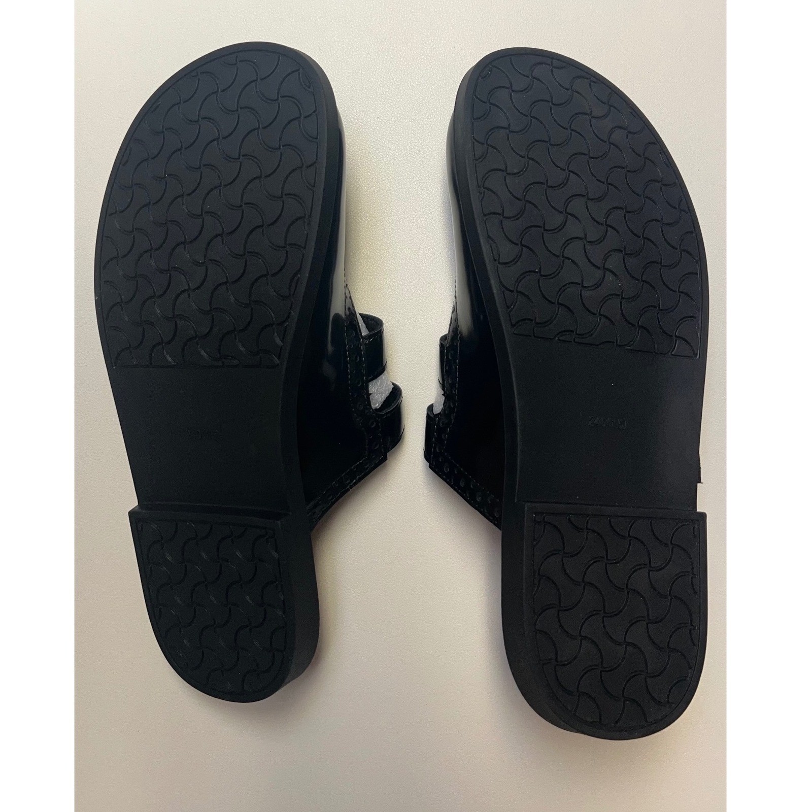 Mary Jane Double Buckle Mules Black Patent Faux Leather 7 New Preppy Academia