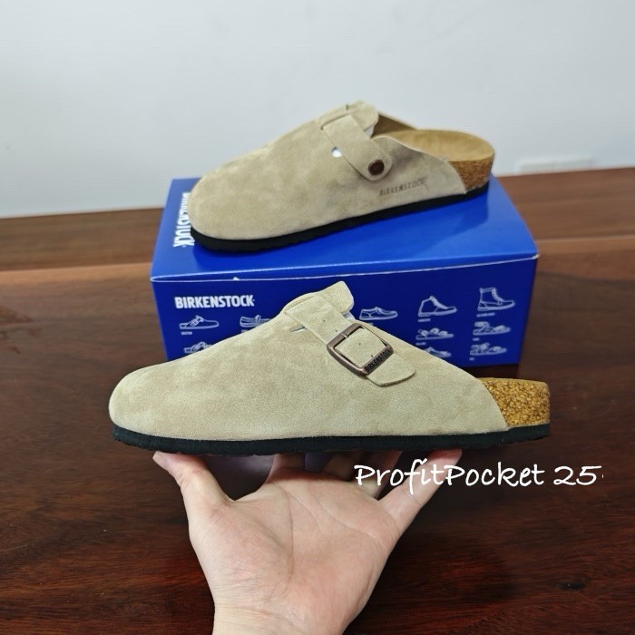 Birkenstock Boston taupe suede Size 40 EU Regular/Wide Fit