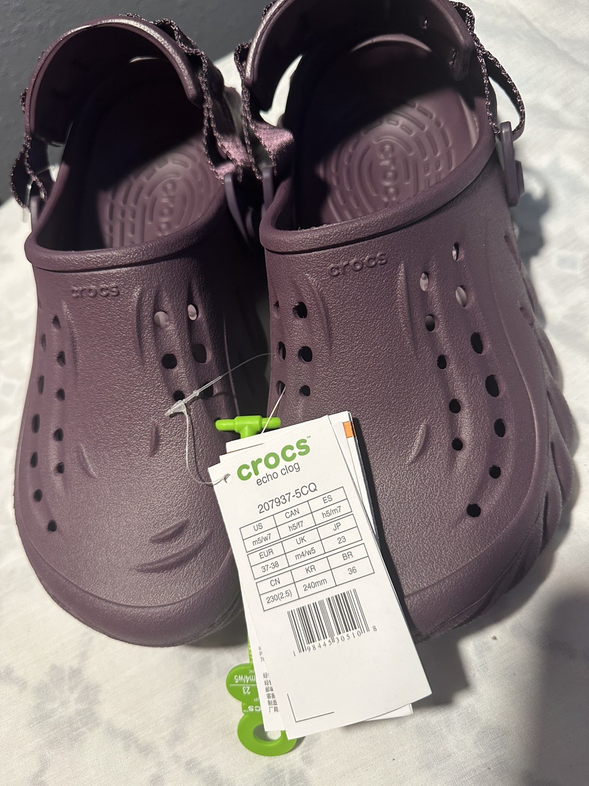 Crocs Echo Clog Slip On Plush Plum Purple 207937-5CQ Men’s 5Women’s 7BRAND NEW