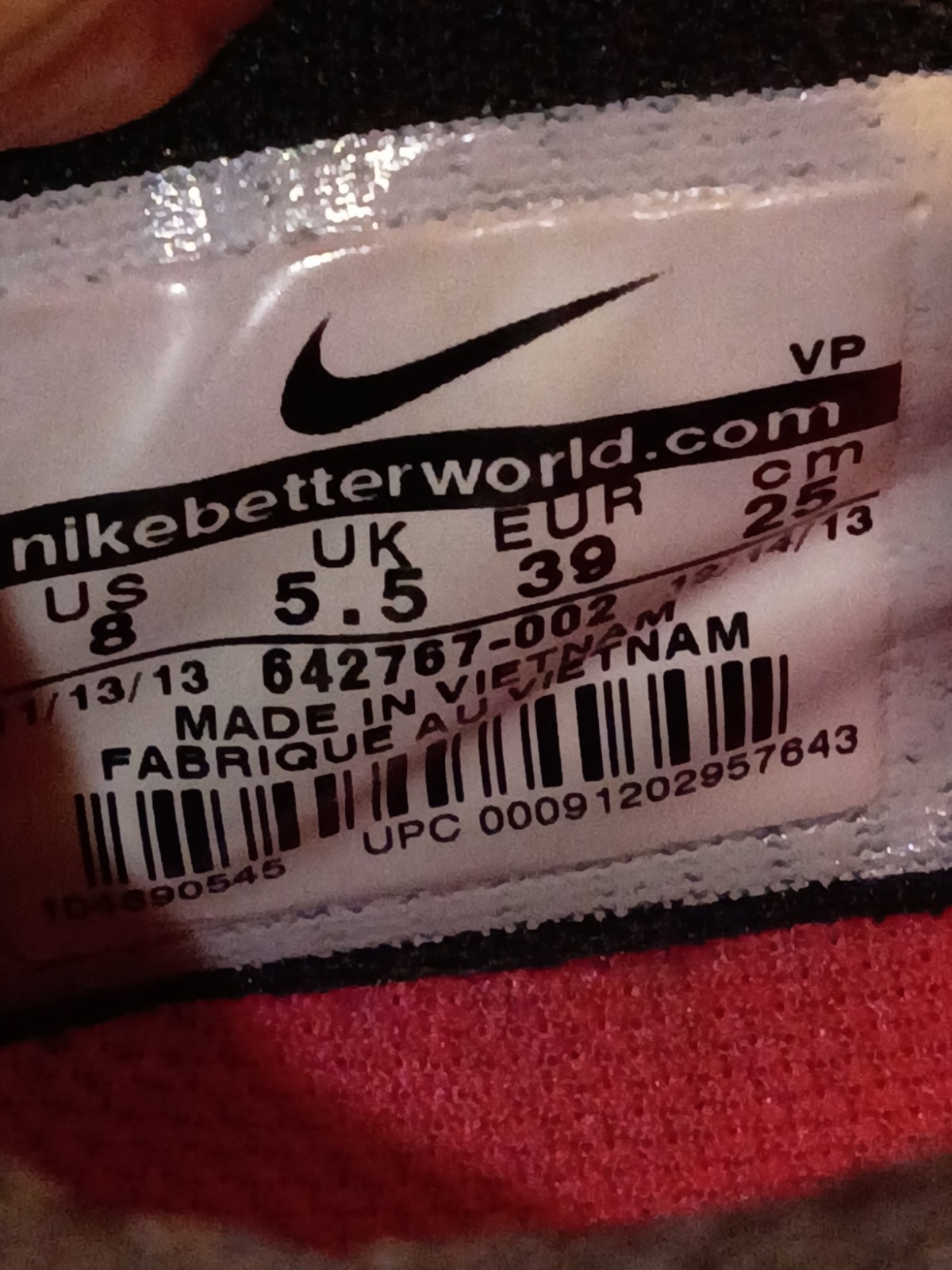 Nike Flex 2014 Run Womens Size 8 Running Jogging Shoes Black Pink