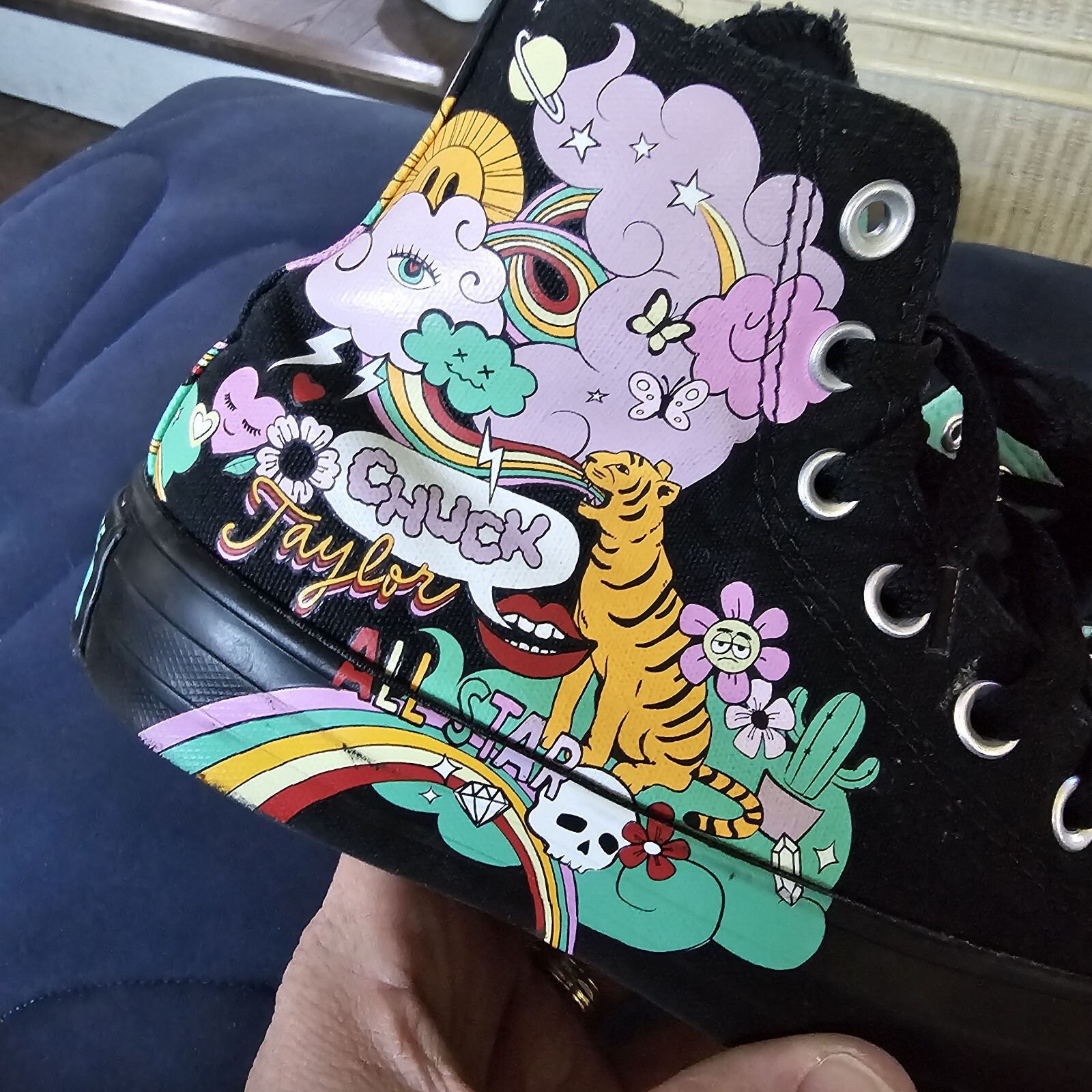 Converse Chuck Taylor All Star Psychedelic Black Multicolor Mens Sz 4 Womens 6