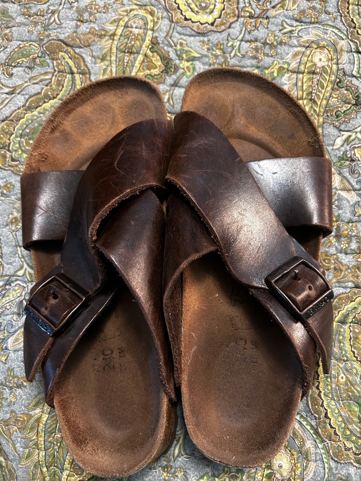 Vintage Rare Crossed Leather Birki’s/Birkenstock Sandal Sz 37/240 Reg/Wide Width