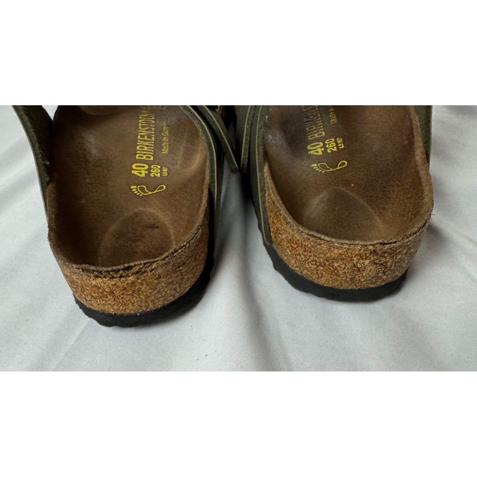 Birkenstock Gizeh Metallic Olive Green Thong Sandals Womens 40 L9 M7 Germany