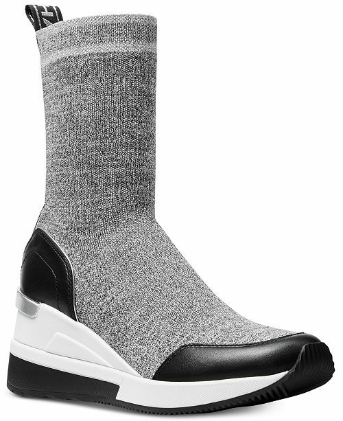 Michael KORS GROVER Knit LUREX Metallic SOCK Booties Sneakers 6 6.5 I LOVE SHOES
