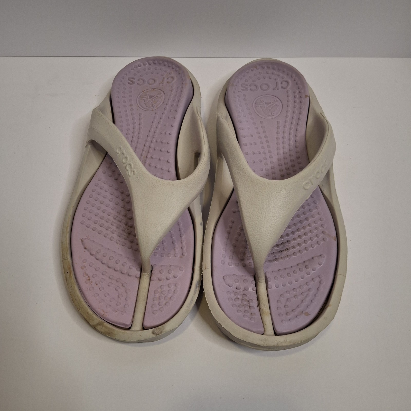 Crocs Athens II Purple Gray Sandals Womens 10 Slip On Flip Flops Two Tone Summer