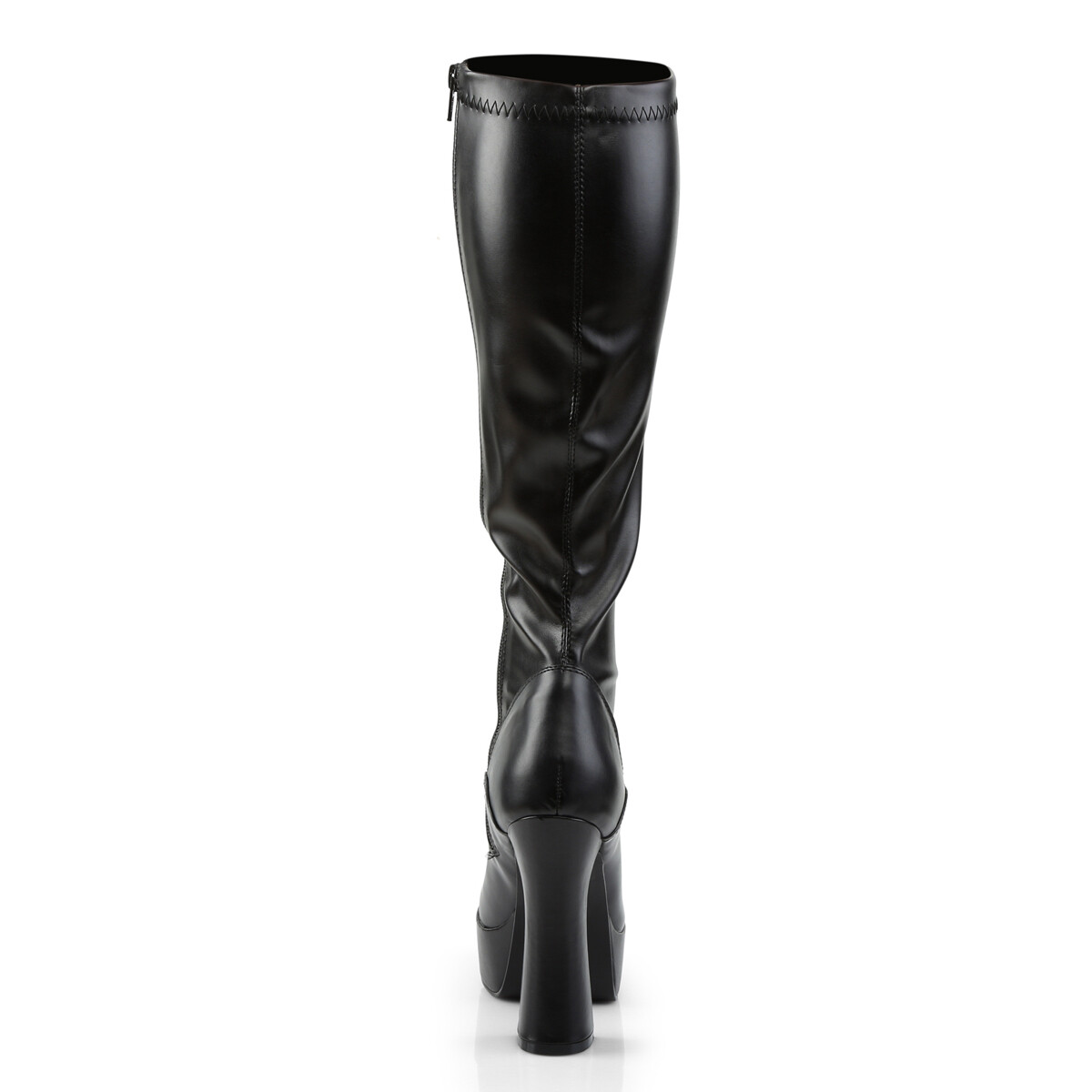 PLEASER Sexy 5″ Chunky Heel Matte Black Platform Knee High Boots ELE2000Z/B/PU
