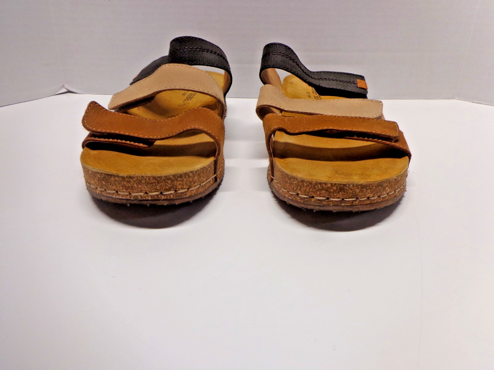 JOSEF SEIBEL Hannah 03 Comfort Sandals Brown Taupe Black Leather 40 EUC