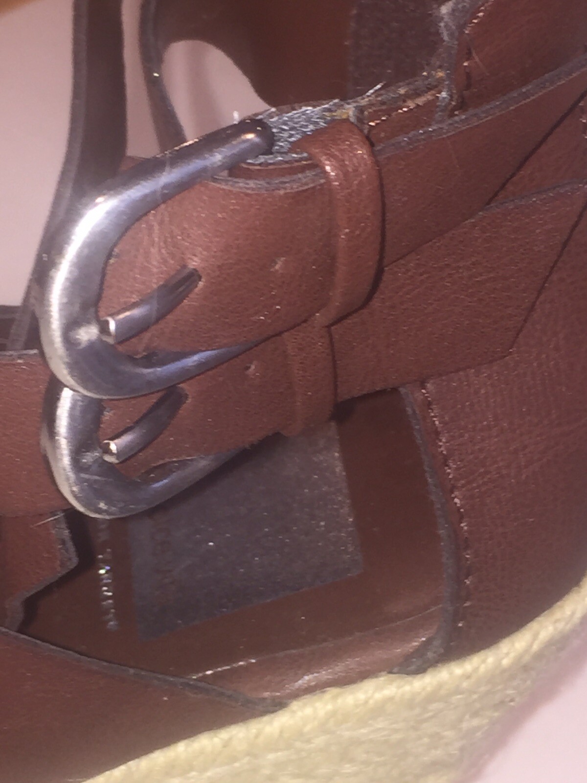 Women’s sz 6.5 Brown Sandal DV DOLCE VITA Leather Strappy Ankle Strap Wedge