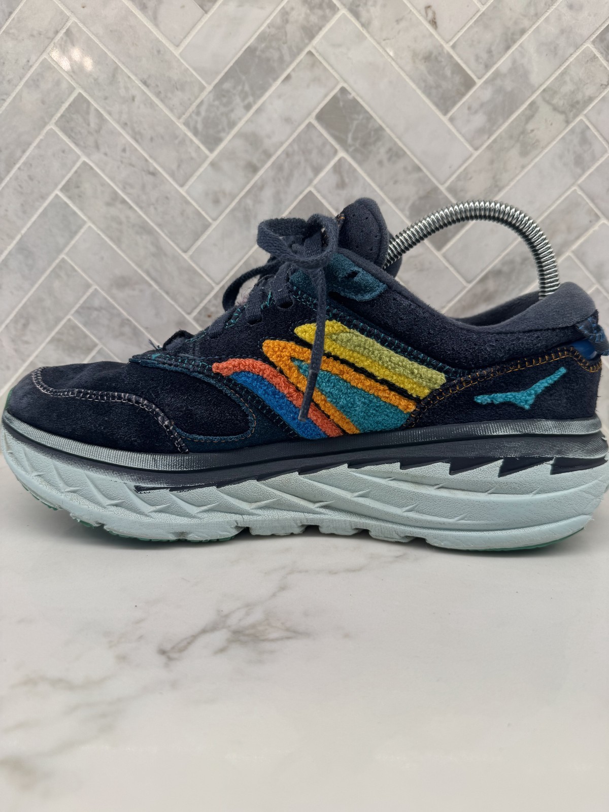 Hoka One One Bondi L Embroidery Sneakers Womens 9.5 Colorful Outer Space Shoes
