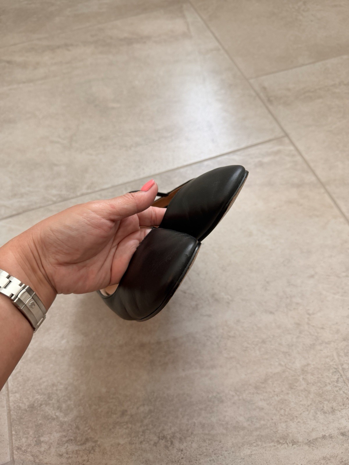 Madewell The Greta Ballet Flats Black Leather Size 7