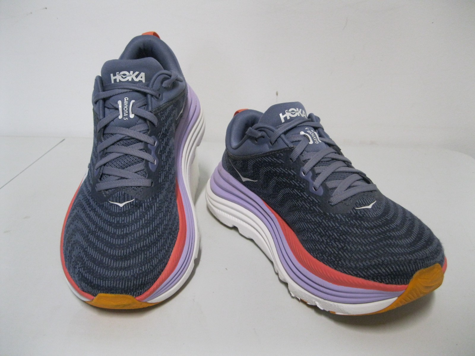 Hoka Gaviota 5 1134235-ARP Womens US 8.5B Anchor / Grapefruit Running Shoes