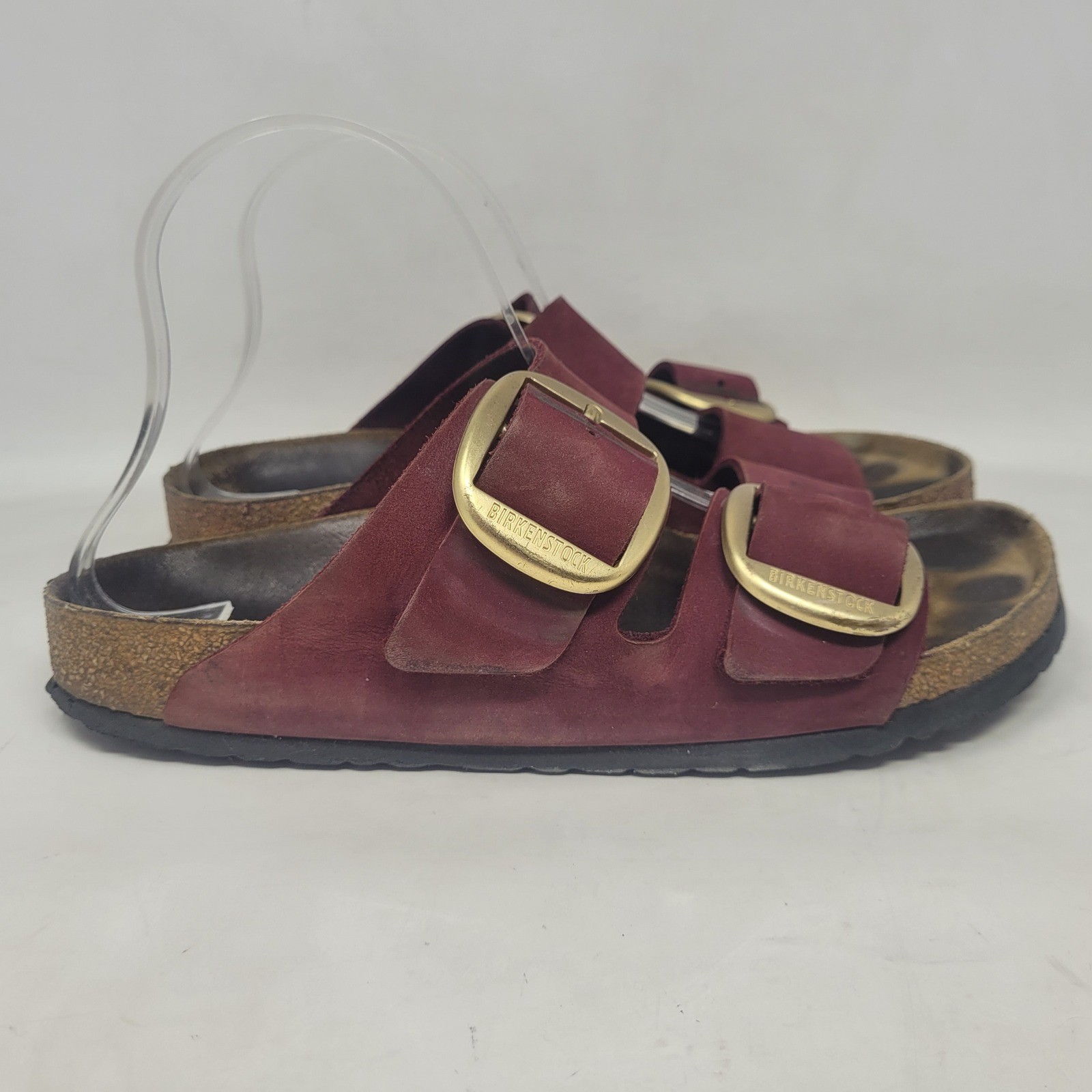 Birkenstock Arizona Sandals EU41 US10 Berry Crush Burgundy Suede Big Buckle