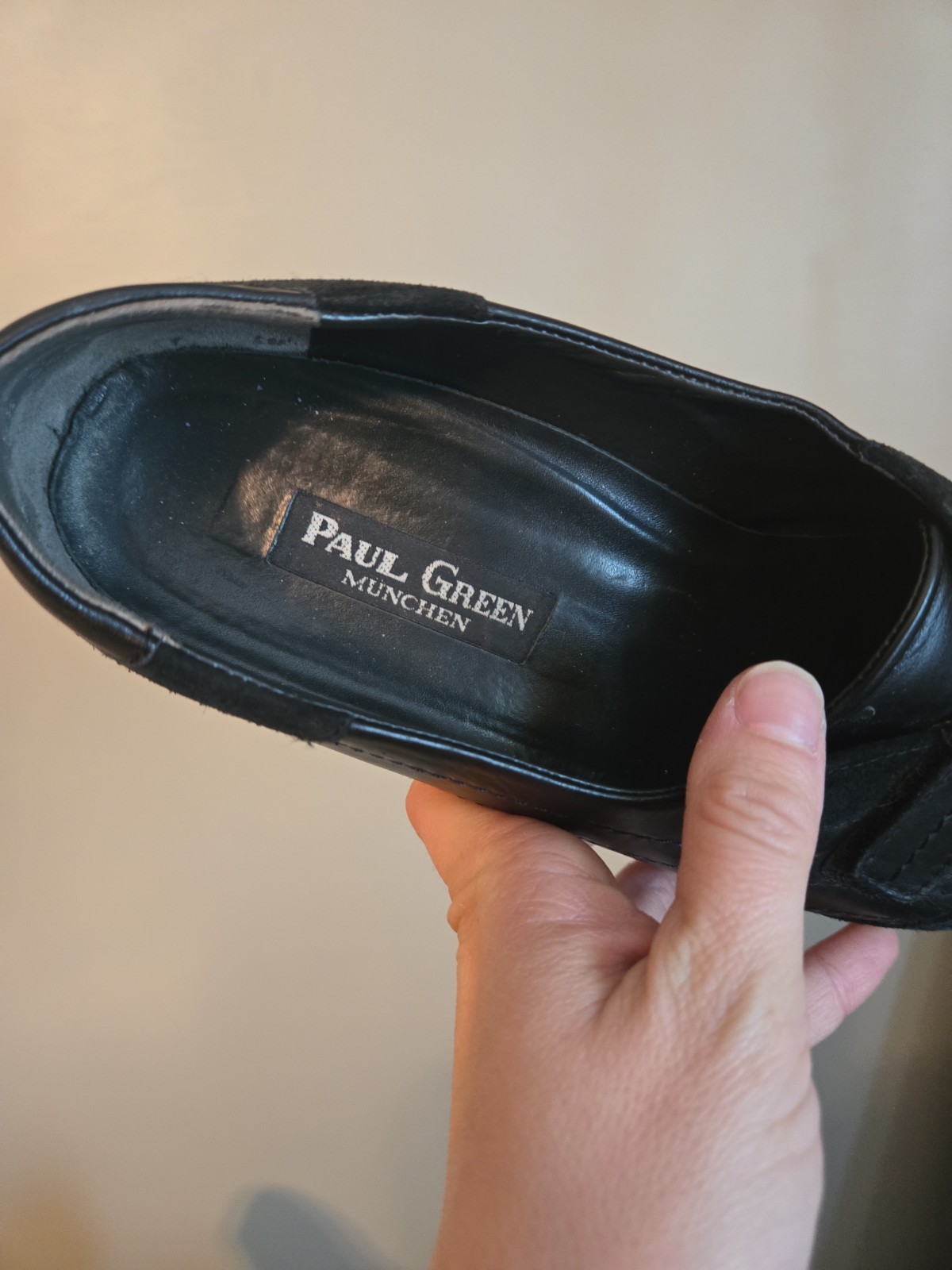 Paul Green Black Leather Munchen Loafers Women’s 5.5 Austria US 8.5 Adjustable
