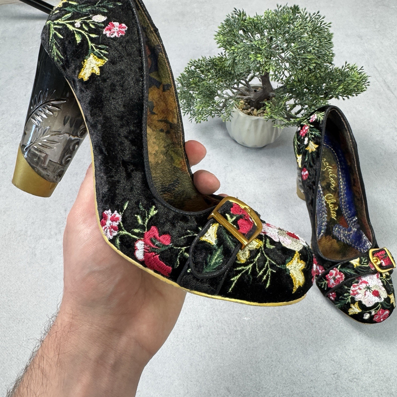 Irregular Choice Men Floral Heels Avant Garde Pumps Size 39 Us 9