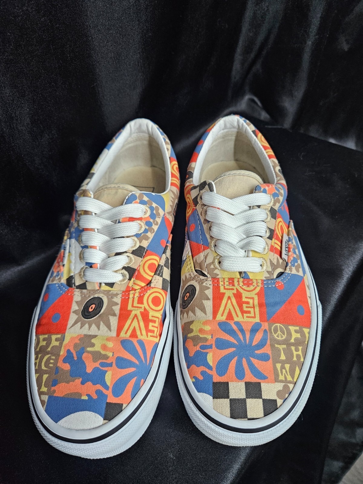 Vans Era Camp Positive Blue Orange Patchwork Sneakers Mens 6 Womens 7.5 NLIP