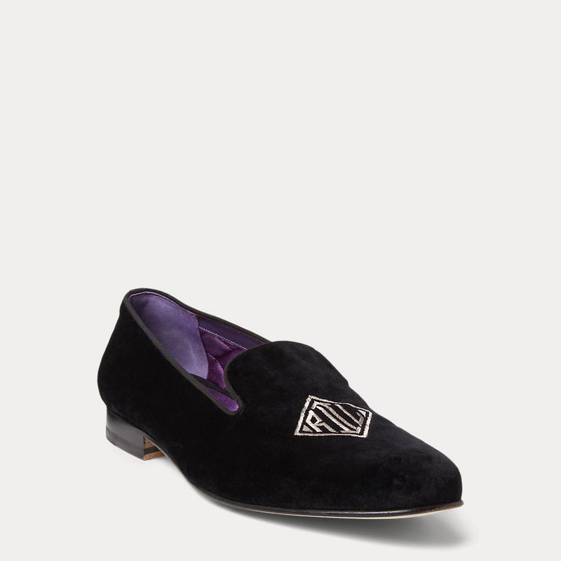 Alonzo Embroidered Velvet Slipper Ralph Lauren Collection – Women’s Size 38.5